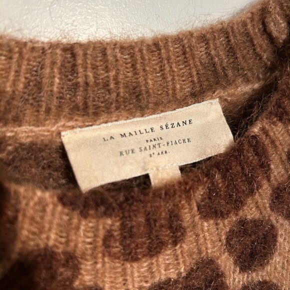 La Maille Sezane Paris Leopard Print Gianni Sweater - Long Sleeve Top - Picture 5 of 6